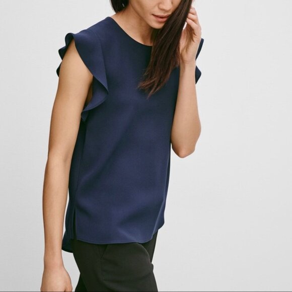 Aritzia Babaton Chaplin Flutter Sleeve Blouse - Picture 11 of 12